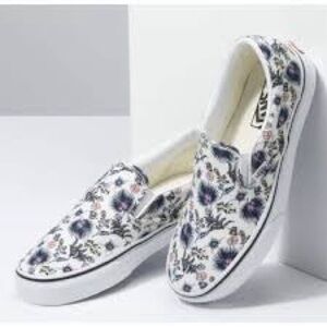 Floral print vans slip on